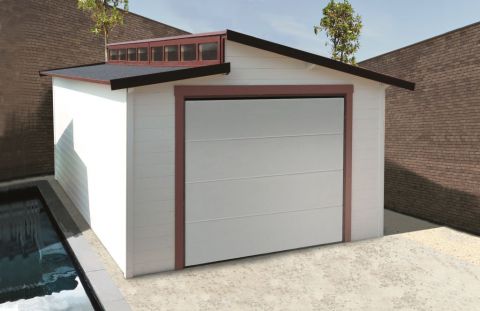 Garage Primula S8248 - 28 mm Blockbohlenhaus, Grundfläche: 20,06 m², Stufendach