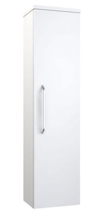 Badezimmer - Hochschrank Barasat 81, Farbe: Weiß glänzend – 140 x 36 x 25 cm (H x B x T)