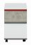 Jugendzimmer - Rollcontainer Connell 10, Farbe: Weiß / Anthrazit / Hellgrau - Abmessungen: 58 x 39 x 40 cm (H x B x T), mit 1 Tür, 1 Schublade und 1 Fach