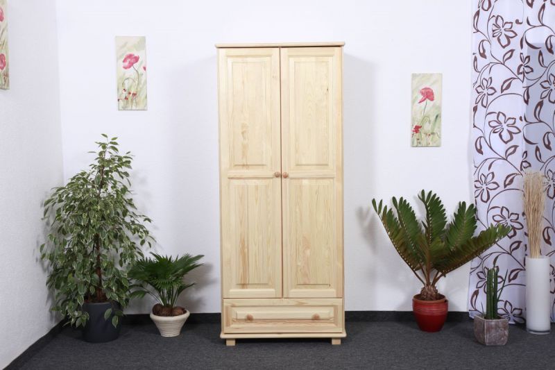 Kleiderschrank Holz natur 006 - Abmessung 190 x 80 x 60 cm (H x B x T)