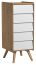 Kommode Jorinde 10, Farbe: Eiche / Weiß - Abmessungen: 128 x 51 x 41 cm (H x B x T)