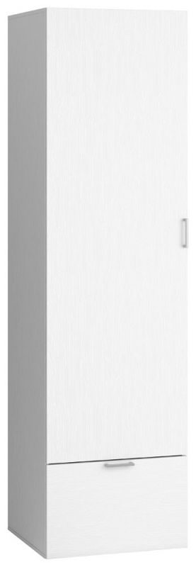 Drehtürenschrank / Kleiderschrank Minnea 11, Farbe: Weiß - Abmessungen: 206 x 58 x 42 cm (H x B x T)