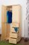 Kleiderschrank Massivholz natur 009 - Abmessung 190 x 80 x 60 cm (H x B x T)