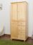 Kleiderschrank Massivholz natur 009 - Abmessung 190 x 80 x 60 cm (H x B x T)