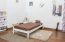 Einzelbett / Gästebett Kiefer Vollholz massiv weiß A14, inkl. Lattenrost - Abmessung 90 x 200 cm 
