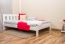 Kinderbett / Jugendbett Kiefer Vollholz massiv weiß lackiert A21, inkl. Lattenrost - Abmessung 120 x 200 cm 