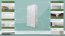 Kleiderschrank Kiefer Vollholz massiv weiß lackiert 008 - Abmessung 190 x 80 x 60 cm (H x B x T)