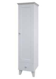 Badezimmer - Hochschrank Dindigul 31, Farbe: Weiß matt – 155 x 39 x 37 cm (H x B x T)