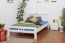 Einzelbett / Gästebett "Easy Premium Line" K8 inkl.1 Abdeckblende, 140 x 200 cm Buche Vollholz massiv weiß lackiert