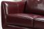 Echtleder Premium Couch Genova,  2-Sitz Sofa, Farbe: Weinrot