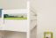 Hochbett "Easy Premium Line" K15/n, Buche Vollholz massiv weiß lackiert, teilbar - Liegefläche: 120 x 200 cm