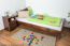 Kinderbett / Jugendbett Kiefer Vollholz massiv nussfarben A11, inkl. Lattenrost - Abmessung 120 x 200 cm