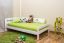 Einzelbett / Gästebett Kiefer Vollholz massiv weiß lackiert A6, inkl. Lattenrost - Abmessung 120 x 200 cm