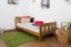 Kinderbett / Jugendbett  Kiefer Vollholz massiv Eichefarben A22, inkl. Lattenrost - Abmessung 90 x 200 cm 