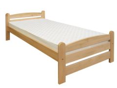 Einzelbett / Gästebett Buche massiv Vollholz natur 118, inkl. Lattenrost - Abmessung 100 x 200 cm