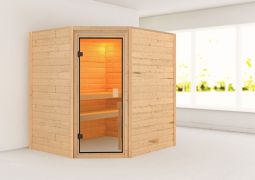 Sauna "Kirsa" mit bronzierter Tür - Farbe: Natur - 196 x 170 x 198 cm (B x T x H)