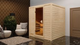 Sauna "Jonna" mit bronzierter Tür - Farbe: Natur - 196 x 196 x 200 cm (B x T x H)