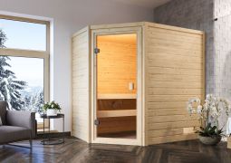 Sauna "Njal" mit bronzierter Tür - Farbe: Natur - 195 x 145 x 187 cm (B x T x H)