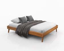 Einzelbett / Gästebett Engordany 11 | Buche Vollholz massiv | lackiert | Liegefläche: 140 x 200 cm | schlichtes Design | Farbe: Eiche Rustikal | hochwertige Verarbeitung