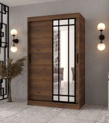 Kleiderschrank | Farbe: Walnuss Warmia | 1 Spiegeltür | 120 x 62 x 200 cm | 2 Kleiderstangen | Moderne Details | 5 Fächer | Zuverlässiges Gleitsysteme