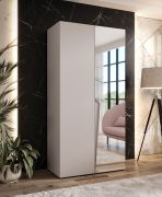 Kleiderschrank | 1 Spiegeltür | Farbe: Kaschmir | 1 Fach | Griffe: Kaschmir | 1 Kleiderstange | 1 Meter breit | Soft-Close-Funktion | Maße: 100 x 52 x 202 cm