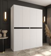 Kleiderschrank | Weiß | 8 Drehtüren | 6 Fächer | Soft-Close Funktion | 2 Kleiderstangen | 160 x 52 x 203 cm | hochwertig Verarbeitet | für Schlafzimmer