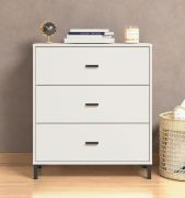 Kommode | 3 Schubladen | Farbe: Kaschmir | modernes Design | Maße: 80 x 40 x 90 cm | ABS-Kanten | Beine & Griffe: Schwarz | für Schlafzimmer