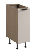 Küchenunterschrank | 1 Drehtür | Farbe: Eiche Baltic Storm / Beige | 2 Fächer | Soft-Close Funktion | 30 x 52 x 87 cm | schmal | verstellbare Beine | Metallgriff