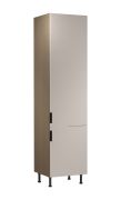 Küchenschrank | 2 Drehtüren | Farbe: Eiche Baltic Storm / Beige | 1 Fach | 60 x 58 x 247 cm | Soft-Close Funktion | für Einbau eines Kühlschranks | Türanschlag: Rechts