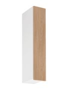 Küchenhängeschrank | 1 Drehtür | Farbe: Weiß / Eiche Puccini | Soft-Close Funktion | 3 Fächer | 20 x 32 x 100 cm | schmal | Türanschlag: Rechts