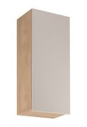 Küchenhängeschrank | 1 Drehtür | Farbe: Eiche Puccini / Beige | Soft-Close Funktion | 3 Fächer | 45 x 32 x 100 cm | schmal | Türanschlag: Rechts