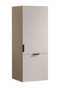 Küchenaufsatzschrank | 1 Drehtür | 1 Falt-Lifttür | funktional und stilvoll | Farbe: Eiche Baltic Storm / Beige | 4 Fächer | 60 x 58 x 158 cm | Metallgriffe | Türanschlag: Rechts
