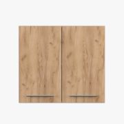 Unterschrank / Drehtürenschrank | Parnassus 12 | Braun / Weiß | 2 Türen | Griffe: Metall | 71,5 x 80 x 29 cm | Metallgriffe | Hängeschrank für Küche