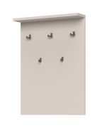 Neutrale Garderobe mit fünf verchromten Haken Neiafu 113, Farbe: Kaschmir, Maße: 100 x 76 x 17 cm, für Vorraum