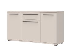 Sideboard / Kommode mit drei Türen Neiafu 121, Farbe: Kaschmir, eine Schublade, Soft-Close-Funktion, Maße: 85 x 150 x 46 cm, verstellbare Füße