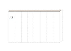 Oberer LED-Rahmen für Drehtürenschrank / Kleiderschrank Neiafu und Anbaumodule, Farbe: Kaschmir, Breite: 47 cm