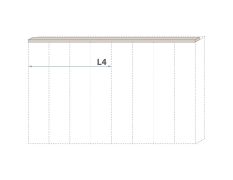 Oberer LED-Rahmen für Drehtürenschrank / Kleiderschrank Neiafu und Anbaumodule, Farbe: Kaschmir, Breite: 182 cm