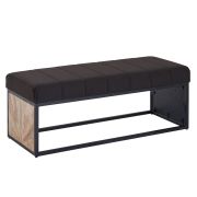 Sitzbank, Farbe: Schwarz / Mango, teilmassiv - Abmessungen: 40 x 105 x 40 cm (H x B x T) mit Sitzpolster
