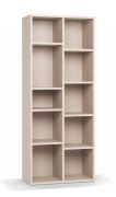 Bücherregal | 10 Fächer | Farbe: Beige | sehr stabiles Regal auch bei Belastung | Maße: 148,5 x 38 x 185 cm | 8 Holzeinlegeböden | genügend Stauraum