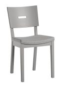 Esszimmerstuhl | ergonomische Form | Farbe: Grau | Eiche massiv | Polsterung: Grau | Stuhl | Maße: 43 x 50 x 86 cm | leicht kombinierbar