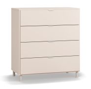 Kommode | 4 Schubladen | Farbe: Beige | Beine: Beige | LED-Beleuchtung mit Sensor | schlichtes Design | Maße: 90 x 47 x 99 cm | Soft-Close Funktion