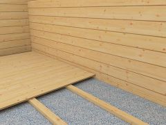 Fußboden für Gartenhaus Wiesenlust 05, 34 mm Blockbohlenhaus, mit Grundfläche 25 m²