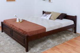 Doppelbett / Gästebett Kiefer massiv Vollholz Walnussfarben 77C, inkl. Lattenrost - 180 x 200 cm (B x L)