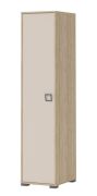 Kinderzimmer - Drehtürenschrank / Kleiderschrank Benjamin 10, Farbe: Buche / Creme - 198 x 44 x 56 cm (H x B x T)