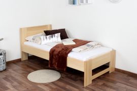 Einzelbett / Gästebett Buche massiv Vollholz natur 111, inkl. Lattenrost - Abmessung 90 x 200 cm (B x L)