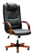 Bürostuhl Clara, Farbe: Schwarz - 102 x 60 x 58 cm (H x B x T)