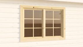 Doppelfenster für 44 mm Gartenhäuser, Maße: 945 x 1360 mm