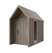 Gartenhütte mit Satteldach | Dreieckfenster | Grau-Beige | Außenmaße: 162,4 x 207,7 cm | Grundfläche: 4,50 m² | Skandinavischer Style | Malmö 11