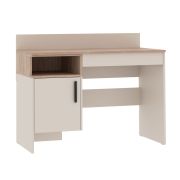 Schreibtisch | 87 x 110 x 55 cm | Fafe 02 | Kaschmir / Eiche Cremona | Holzoptik | Zweifarbig | 1 Tür | 1 offenes Fach | 1 Schublade | Soft Close