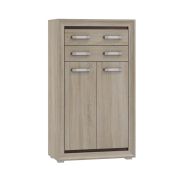 Kommode Kundiawa 07, Farbe: Sonoma Eiche hell / Sonoma Eiche dunkel - Abmessungen: 140 x 80 x 40 cm (H x B x T)